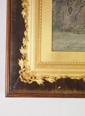 Victorian Watercolour in Ornate Boxed Gilt Frame