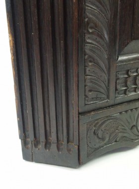 Antique Carved Oak Corner Cupboard