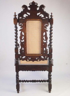 Antique Victorian Gothic Throne Chair