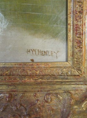 H W HENLEY Victorian Oil Painting