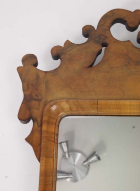 Vintage Walnut Fretwork Mirror