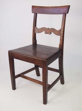 Pair Antique Elm and Oak Chairs