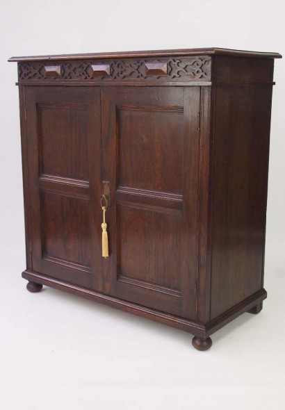 1920's Oak Shoe Cabinet