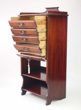 Tall Edwardian Music Cabinet