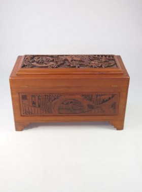 Vintage Carved Chinese Camphor Wood Chest