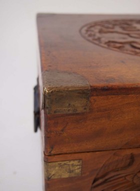 Carved Chinese Camphor Wood Chest