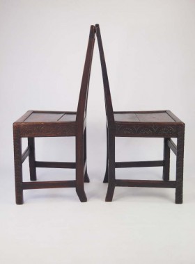 Pair Georgian Oak Side Chairs