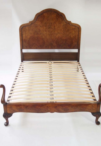 Queen Anne Revival Walnut Double Bed