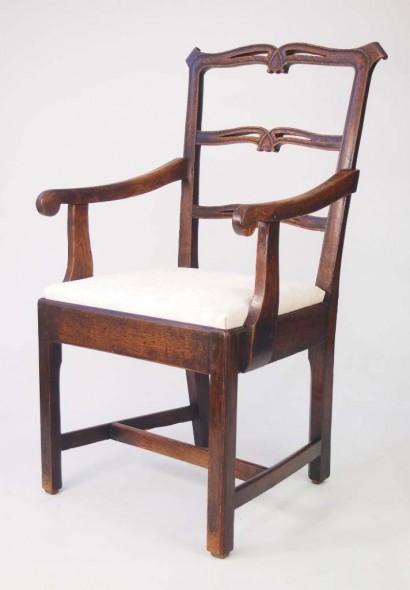 Late XVIII Century Oak Ladder Back Chair