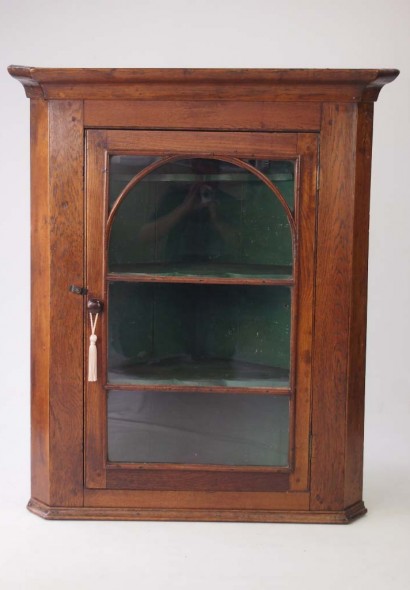 Antique Oak Corner Cupboard