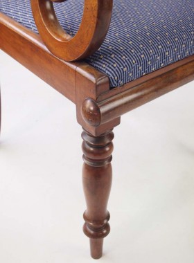 Antique Mahogany Open Armchair / Desk Chair
