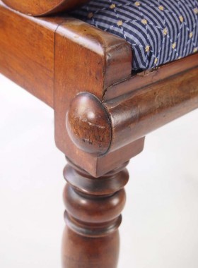 Antique Mahogany Open Armchair / Desk Chair