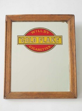 Small Vintage Advertising Mirror "Wills's Gold Flake"