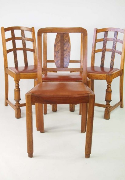 Harlequin Set of 4 Chairs Circa 1930