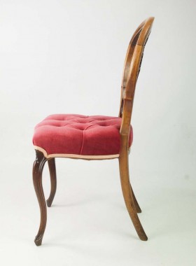 Antique Victorian Walnut Balloon Back Chair