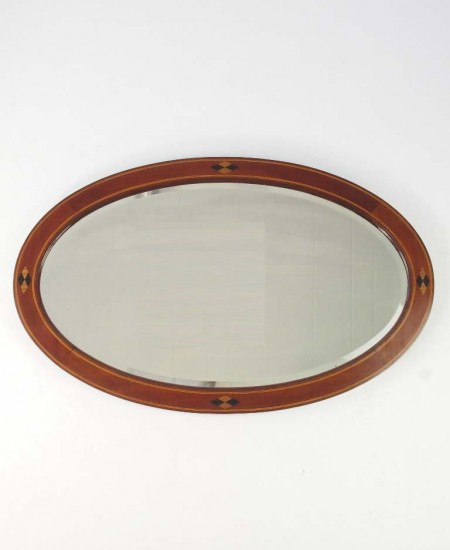 Edwardian Oval Mahogany Mirror