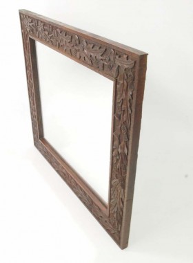 Thistle Carved Oak Mirror