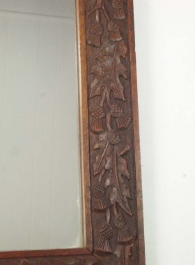 Thistle Carved Oak Mirror