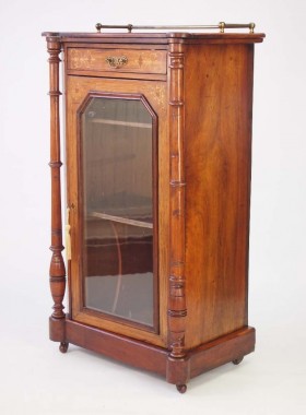 Antique Victorian Walnut Pier Cabinet