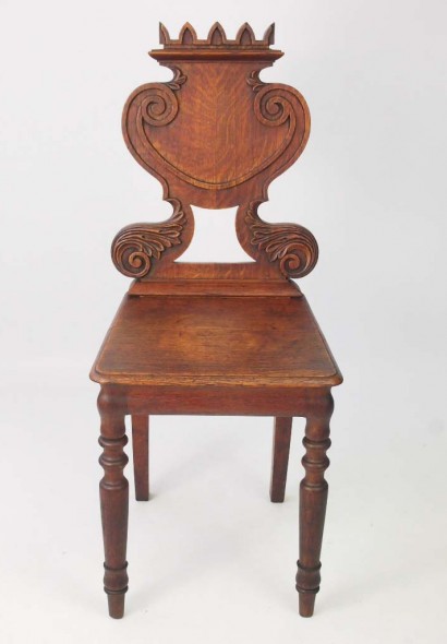 Antique Oak Hall Chair