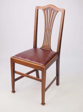 Set 4 Edwardian Oak Dining Chairs