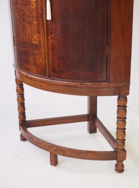 Georgian Bow Front Corner Cupboard on Stand