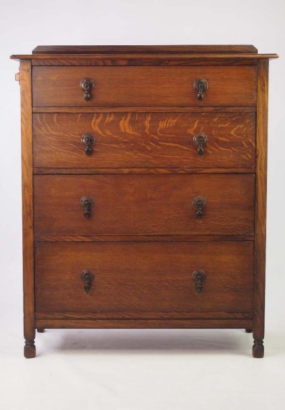 Tall Vintage Oak Chest of Drawers