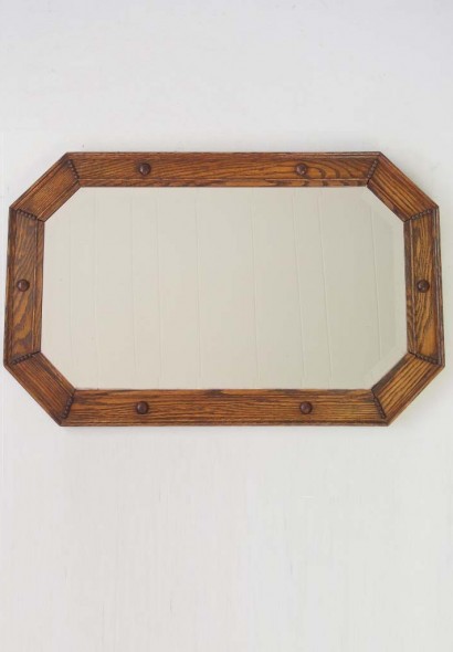 Vintage Oak Overmantle Mirror
