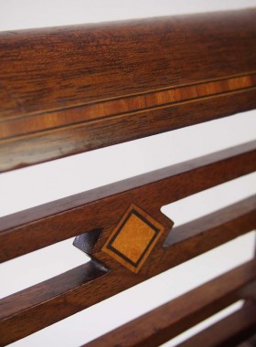 Edwardian Mahogany and Inlaid Piano Stool