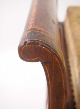 Edwardian Mahogany and Inlaid Piano Stool