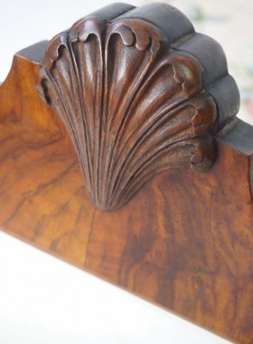 Art Deco Shell Carved Walnut Mirror