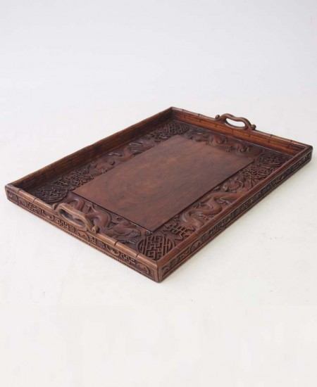 Vintage Carved Chinese Tray