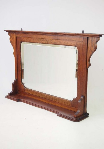 Arts and Crafts Oak Overmantle Mirror