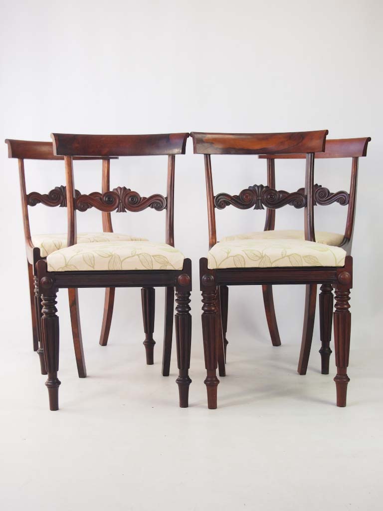 Set 4 Antique William IV Rosewood Dining Chairs