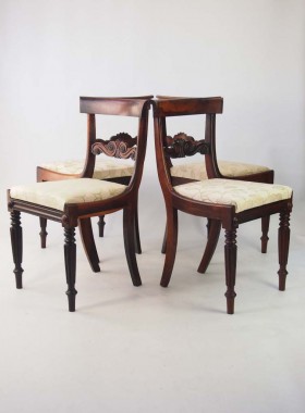 Set 4 Antique William IV Rosewood Chairs