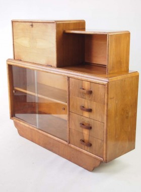 Art Deco Walnut Side Cabinet