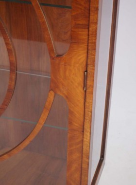 Small Art Deco Walnut Display Cabinet