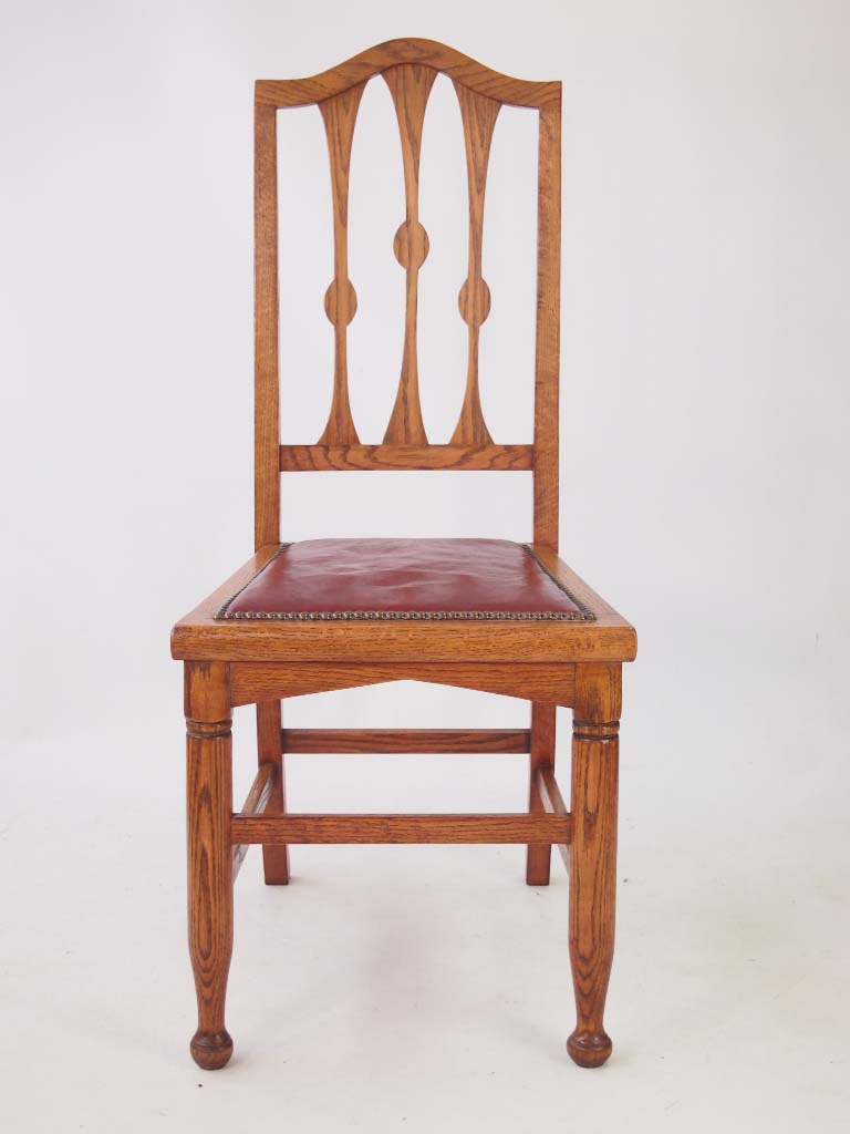 Set 4 Antique Arts & Crafts Oak Dining Chairs