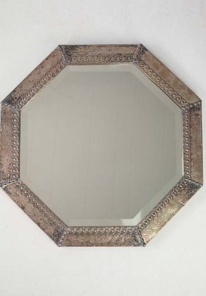 Vintage Ocatagonal Brass Mirror