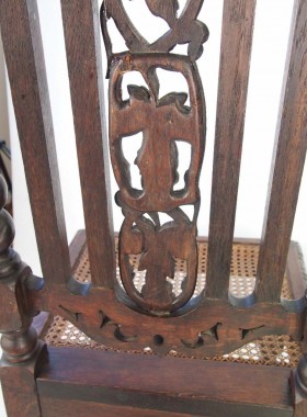 Set 4 Antique Victorian Oak Dining Chairs