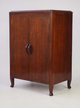 Vintage Oak Music Cabinet
