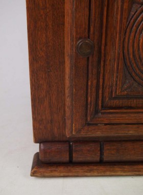 Pair Vintage French Oak Bedside Cabinets