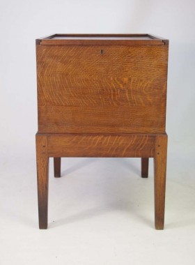 Vintage Oak Tambour Top Filing Cabinet