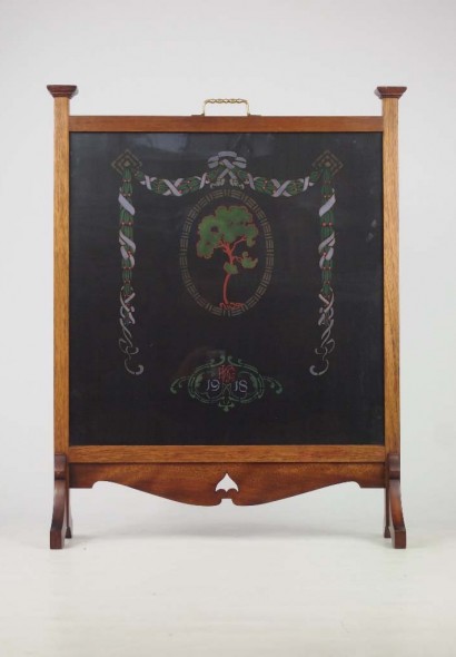 Arts and Crafts Fire Screen Dated 1918