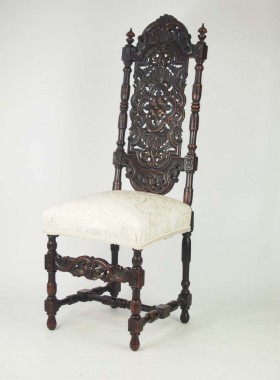 Antique Victorian Carved Oak Gothic Chair