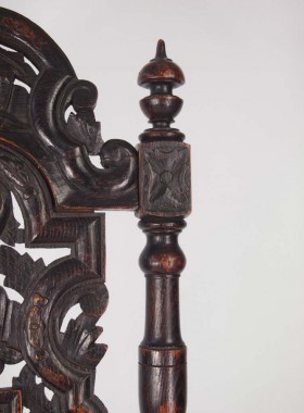 Antique Victorian Carved Oak Gothic Chair