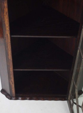 Edwardian Oak Corner Cabinet
