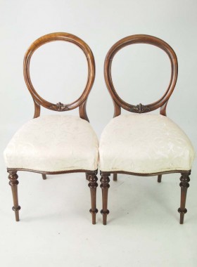 Set 4 Victorian Balloon Back Chairs
