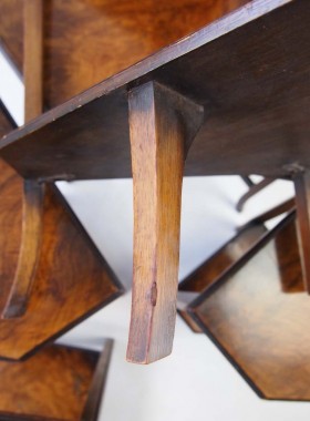 Quintetto Nest Art Deco Walnut Tables
