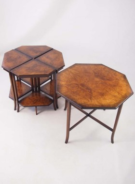 Quintetto Nest Art Deco Walnut Tables